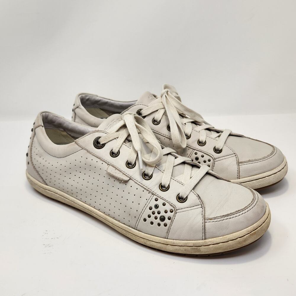Taos Women Freedom White Leather Casual Sneakers Shoes Size 42 US 11 Comfort